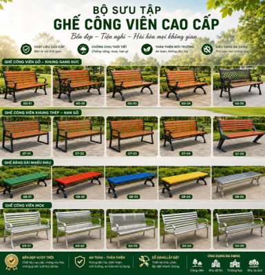 15+ mẫu ghế công viên ngoài trời đang là xu hướng 2026