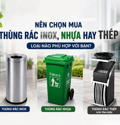 Nên chọn thùng rác inox, nhựa HDPE hay thép sơn tĩnh điện?