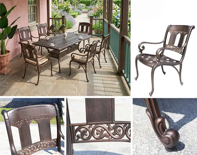 Bàn ghế nhôm đúc phong cách hoàng gia BG-06