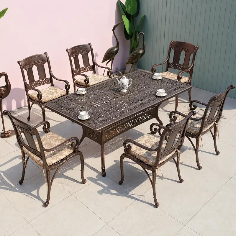 Bàn ghế nhôm đúc phong cách hoàng gia BG-06