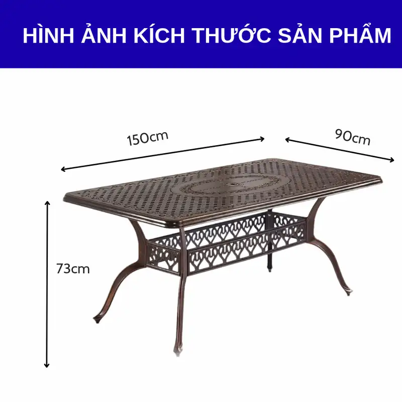 Bàn ghế nhôm đúc cổ điển BG-04