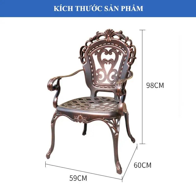 Bàn ghế nhôm đúc cổ điển BG-04