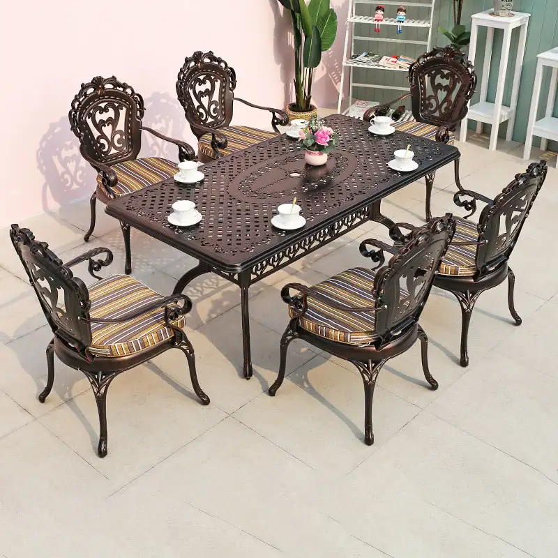 Bàn ghế nhôm đúc cổ điển BG-04