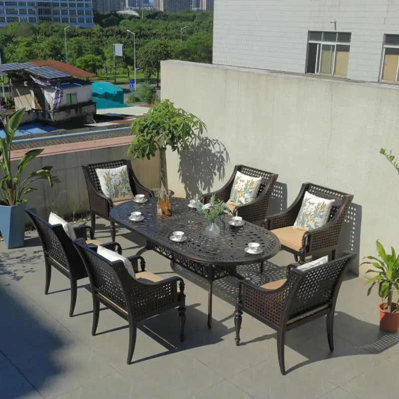 Bàn ghế nhôm đúc dạng sofa ngoài trời BG-07