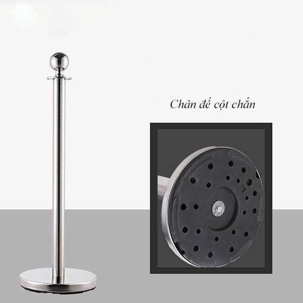 Cột chắn inox trắng dây chùng