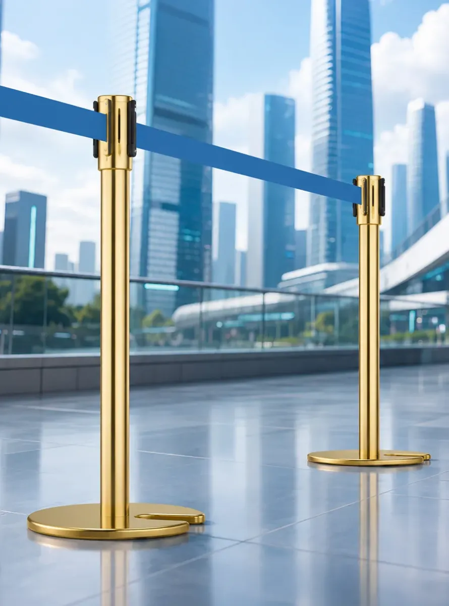 cột chắn inox đế chữ U dây căng 5m