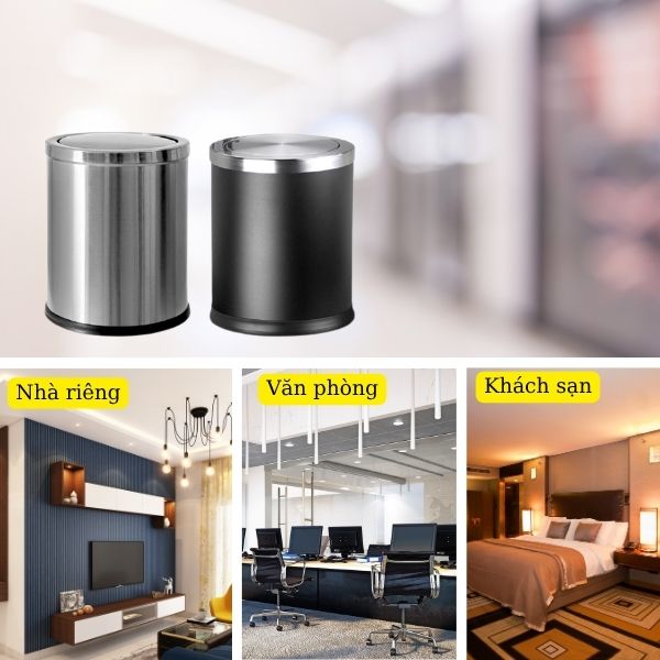 Thùng rác văn phòng nắp lật