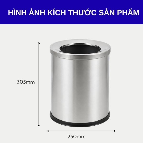 Thùng đựng rác văn phòng inox nắp hở