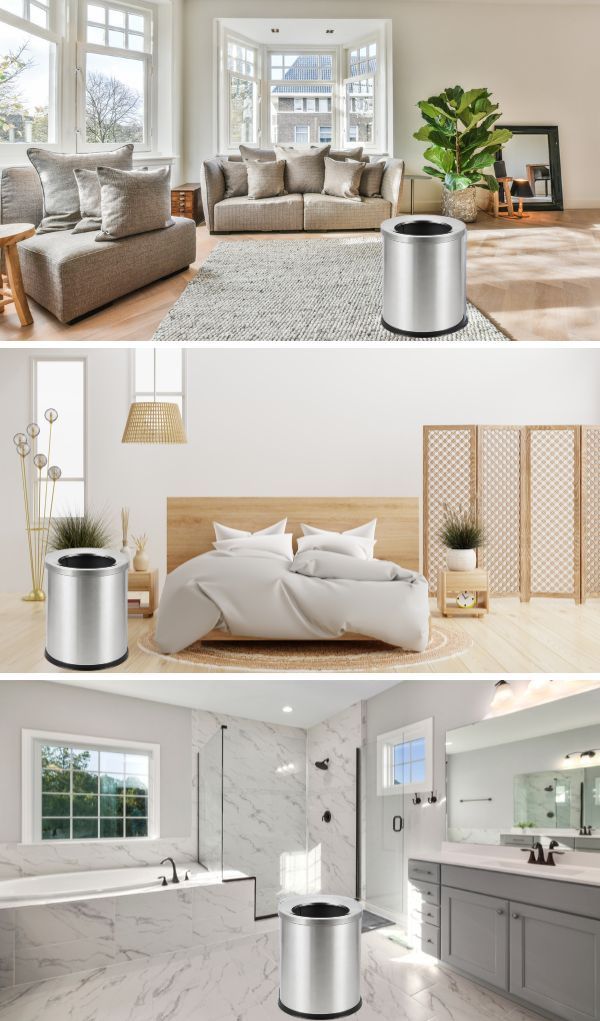 Thùng đựng rác văn phòng inox nắp hở