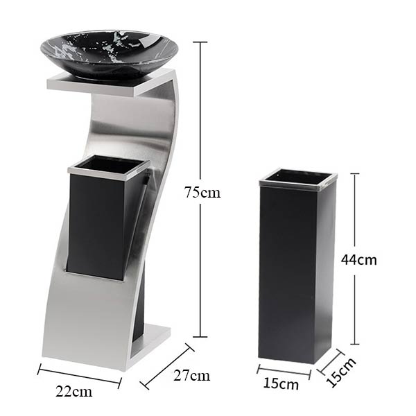 Thùng rác inox chữ Z