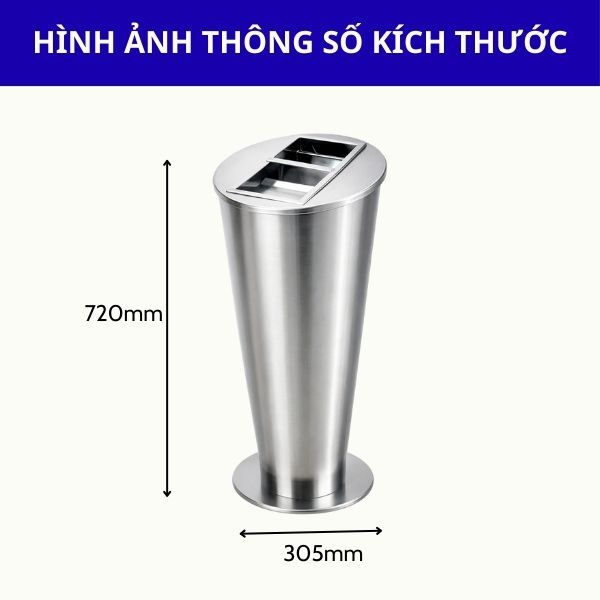 Thùng rác inox trắng trang trí
