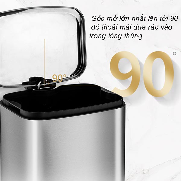 Thùng rác inox vuông đạp chân