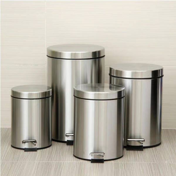 Thùng rác inox đạp chân tròn