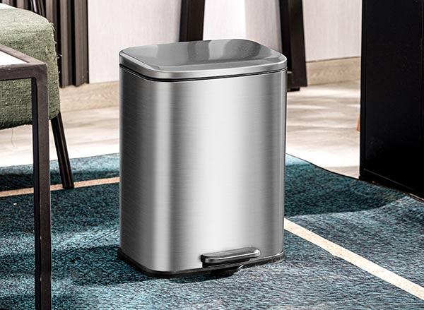 Thùng rác inox vuông đạp chân