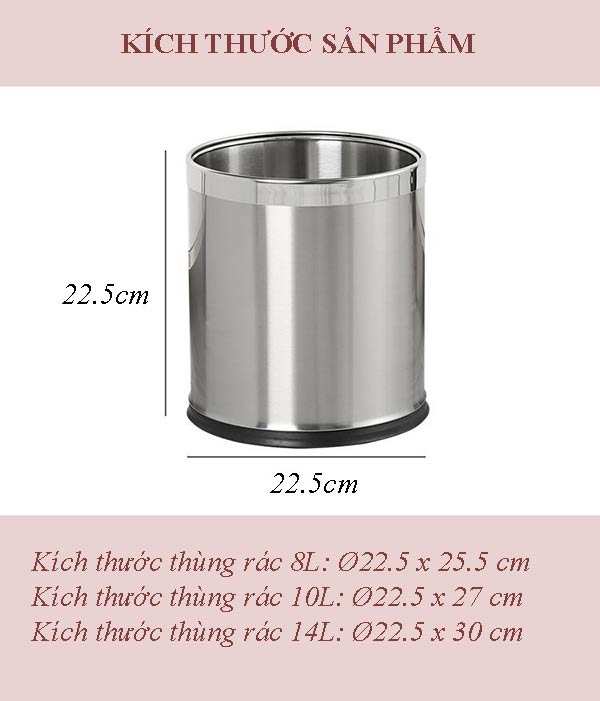 Sọt rác inox 2 lớp