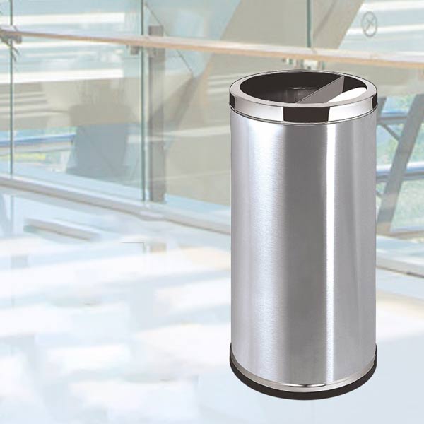 Thùng rác inox có gạt tàn
