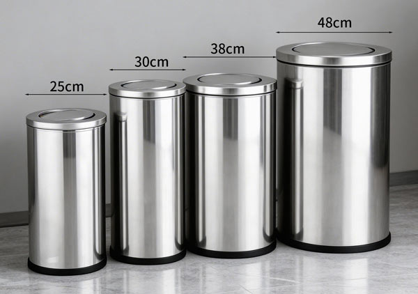Thùng rác inox nắp lật tròn