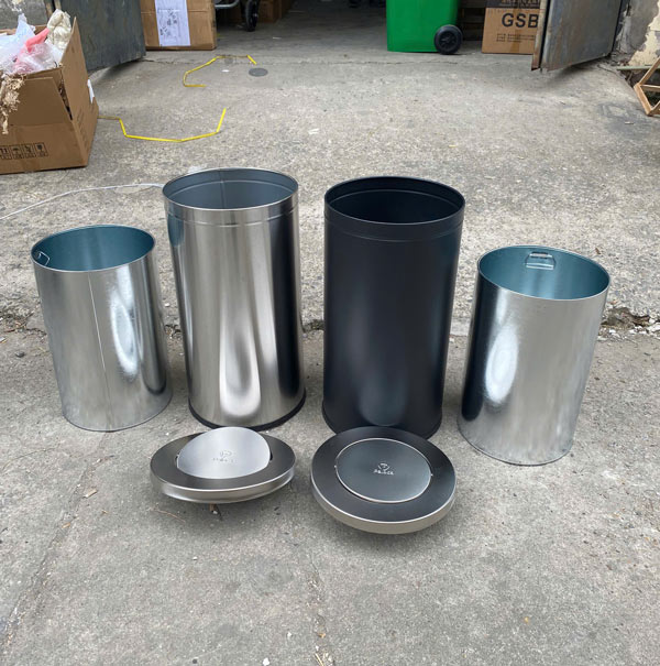 Thùng rác inox nắp lật tròn