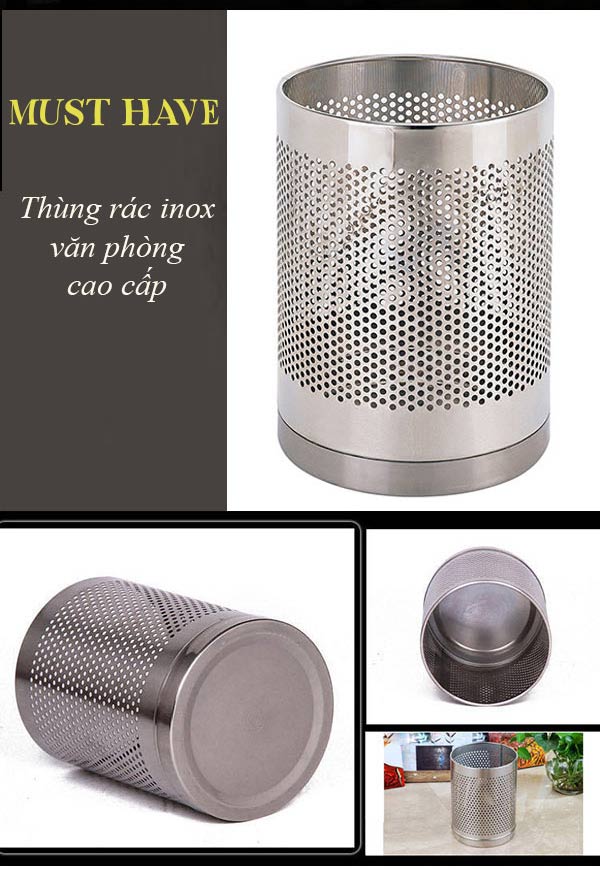 Sọt rác inox văn phòng