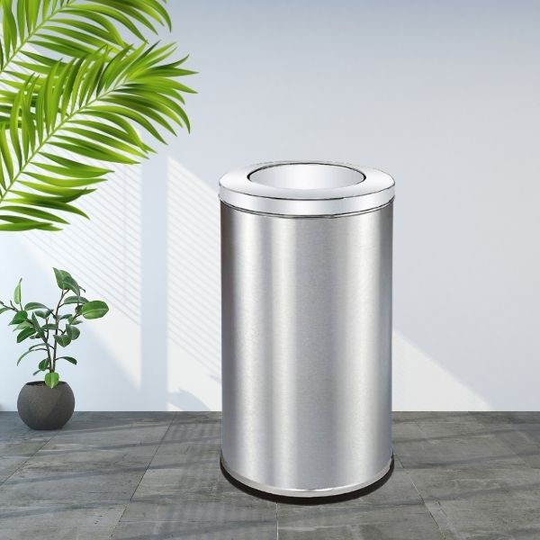 Thùng rác inox nắp lật tròn