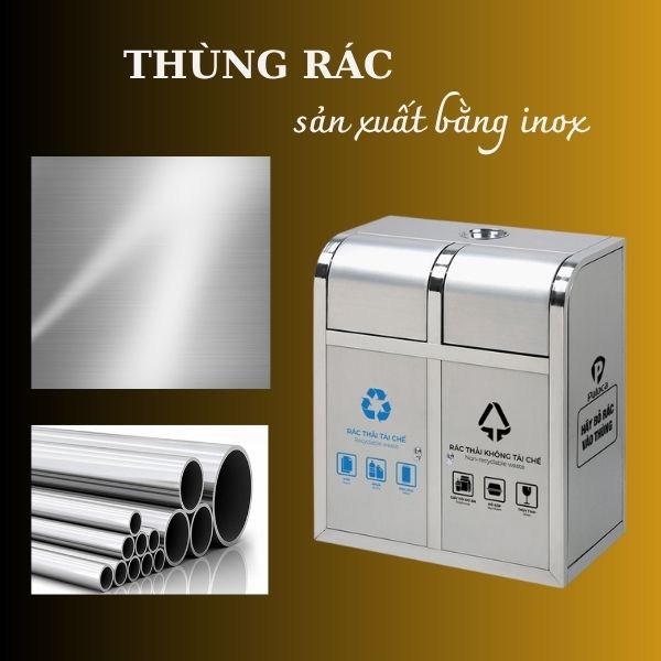 ​​Thùng đựng rác cửa đẩy 2 ngăn