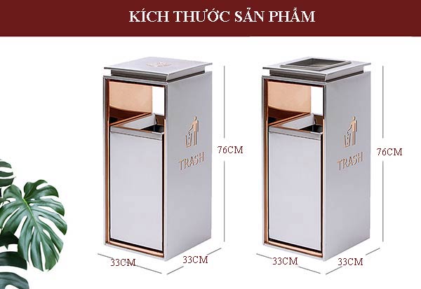 Thùng rác sảnh inox