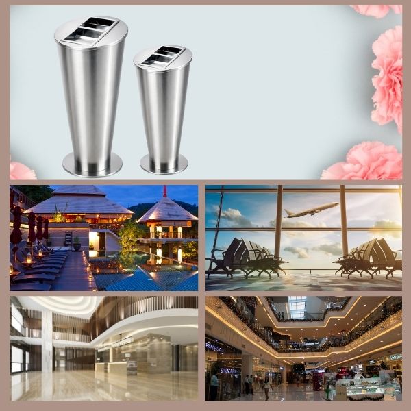 Thùng rác inox trắng trang trí