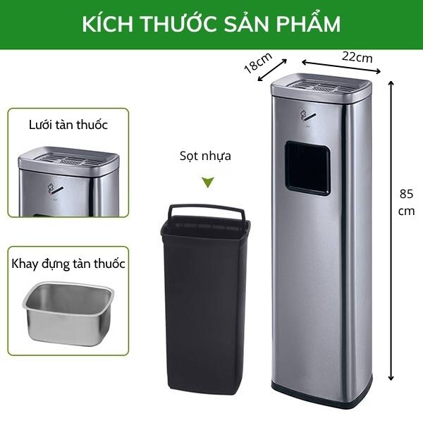 Kích thước: 22 x 18 x 85 cm