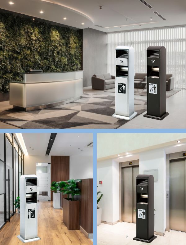 Trụ gạt tàn thuốc công cộng bằng inox CGT-02