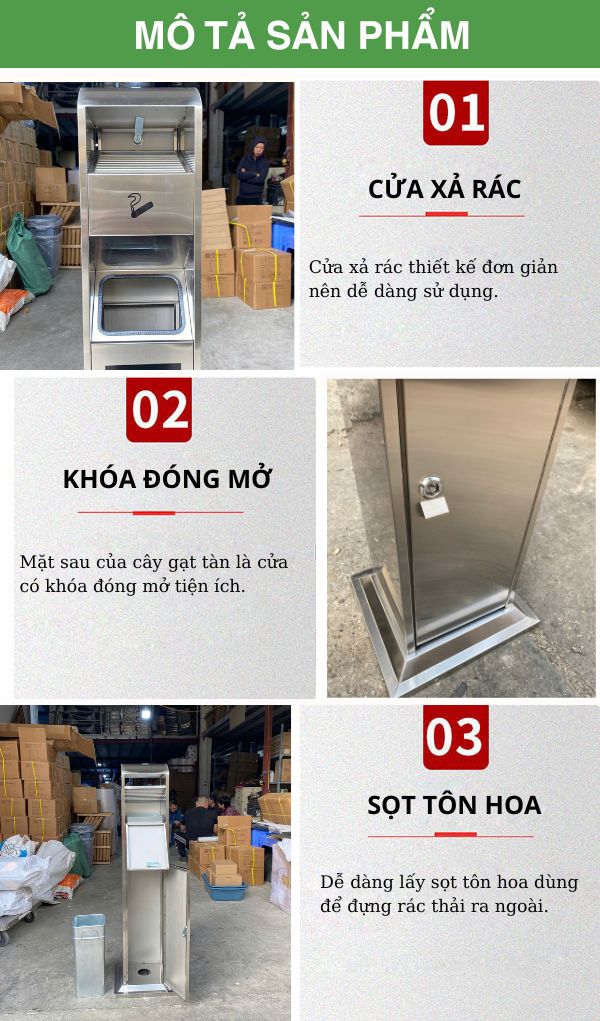Trụ gạt tàn thuốc công cộng bằng inox CGT-02