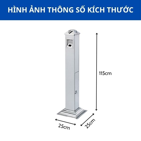Trụ inox gạt tàn