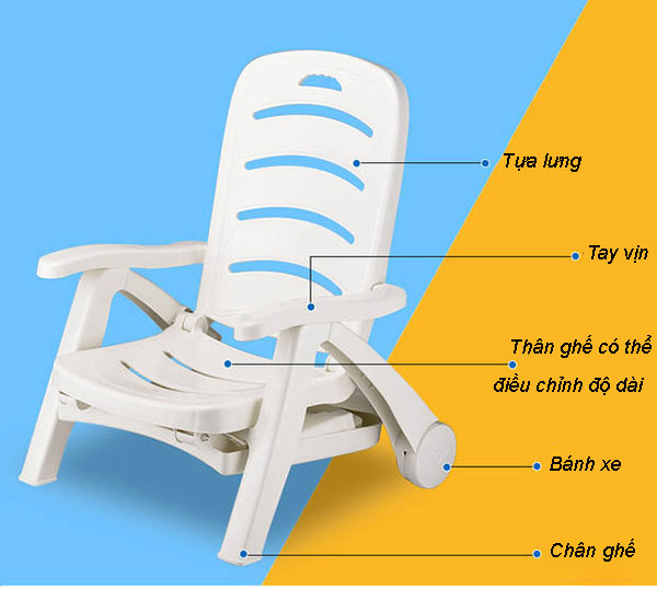Ghế nằm bãi biển bằng nhựa