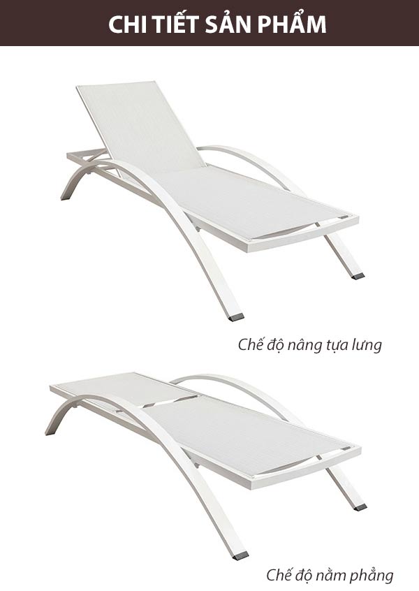 Ghế bể bơi khung hợp kim vải lưới