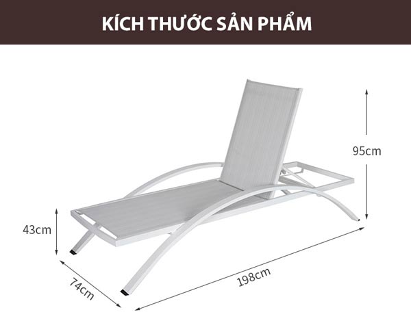 Ghế bể bơi khung hợp kim vải lưới