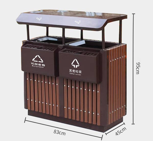 Thùng rác nhựa giả gỗ 2 ngăn