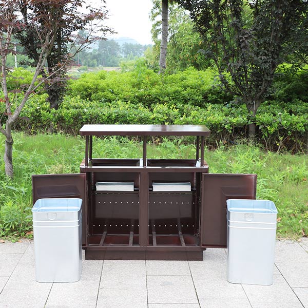 Thùng rác nhựa giả gỗ 2 ngăn