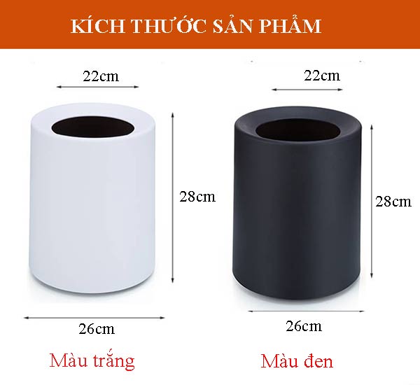 Thùng rác nhựa 2 lớp 12L