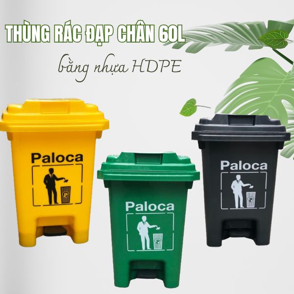 Thùng rác nhựa đạp chân 60L