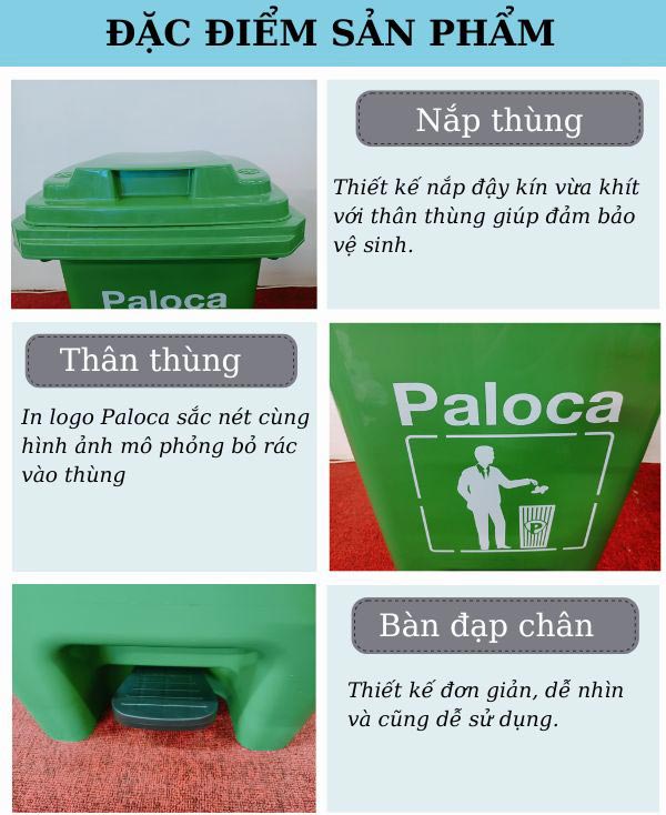Thùng rác nhựa đạp chân 60L
