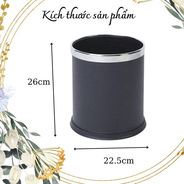 Thùng rác nhựa 2 lớp màu đen