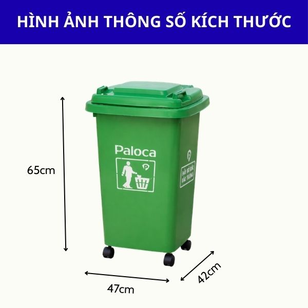 Thùng rác nhựa HDPE 60 lít