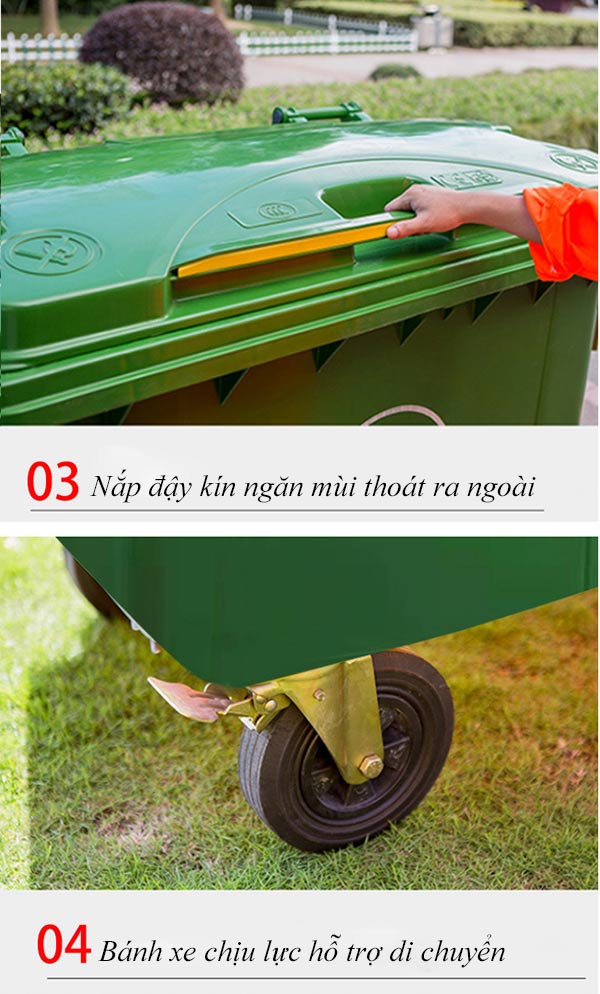 Thùng rác nhựa 660L
