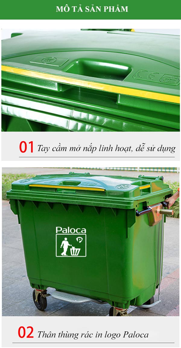 Thùng rác nhựa 660L
