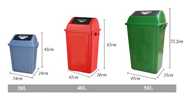 Thùng rác nhựa nắp đầy