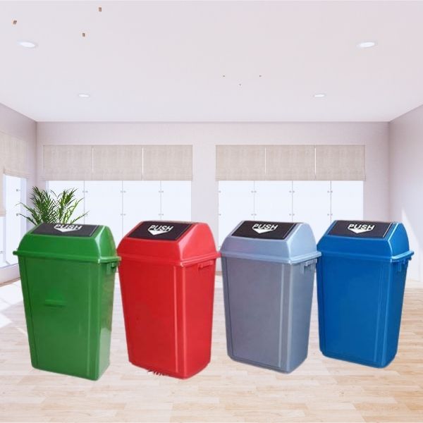 Thùng rác nhựa nắp đầy