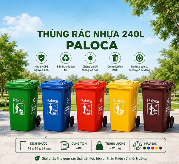 Thùng rác nhựa Paloca