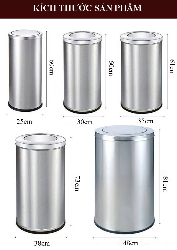 Mẫu thùng rác inox đẹp