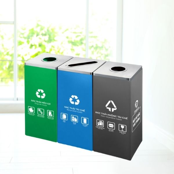 Thùng phân loại rác 3 ngăn HTI3N07