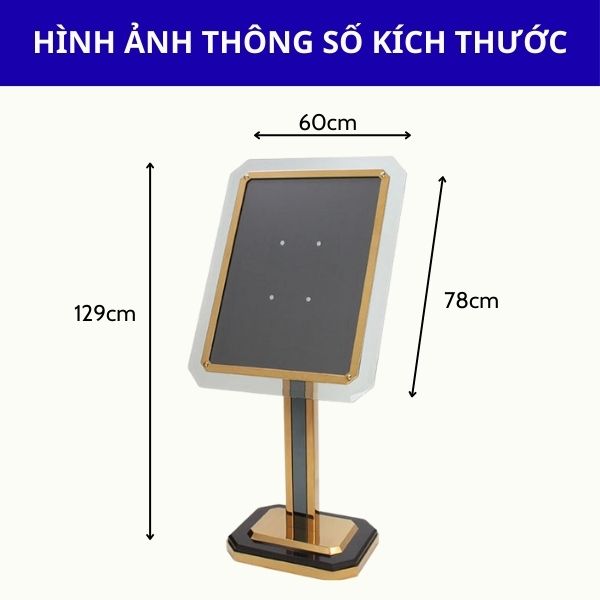 Bảng chào đón inox mạ màu đồng mặt kính