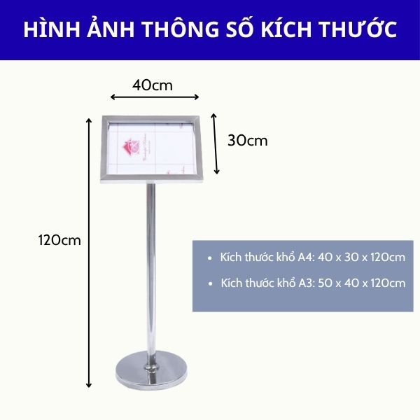 bảng thông tin inox mặt nghiêng